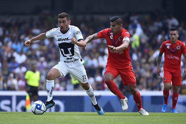 Pumas vencieron por 2 goles a 0 al Veracruz
